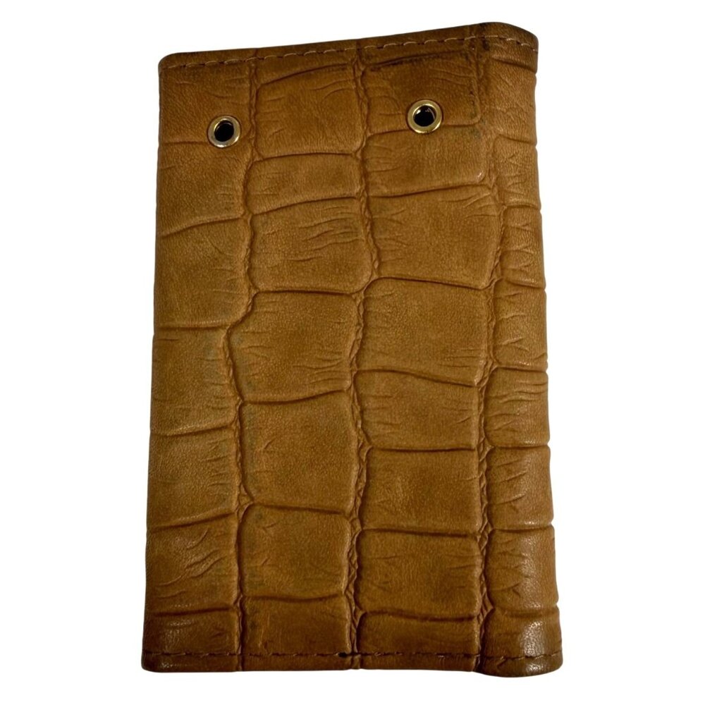 Vintage Buxton Key Tainer Croc Embossed Leather Trifold Key Holder Organizer - Picture 2 of 9